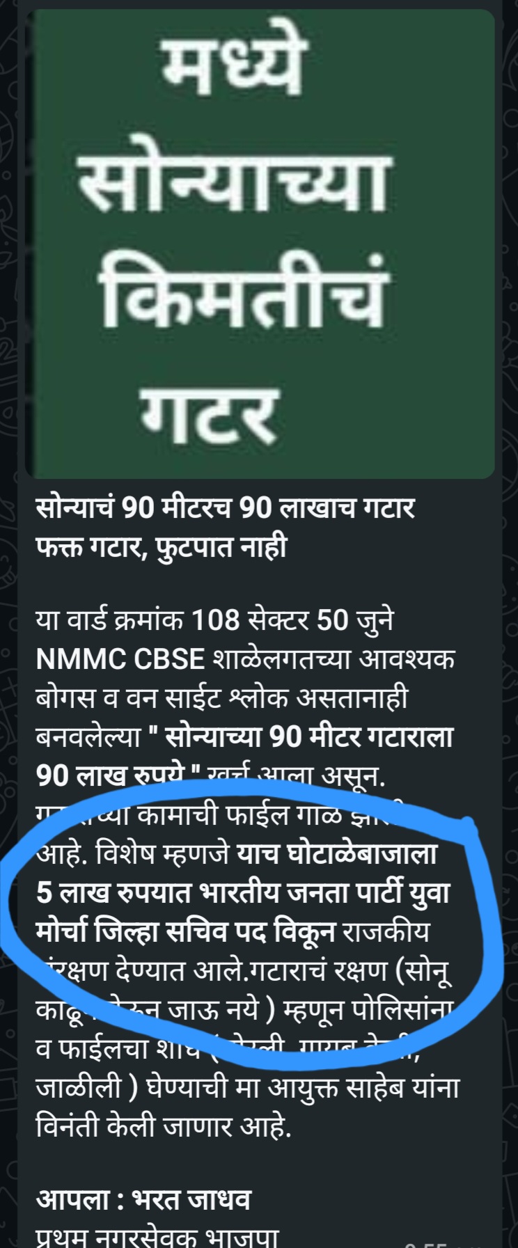 भाजपात पद विक्री, माजी नगरसेवकाचा&nbsp;खुलासा